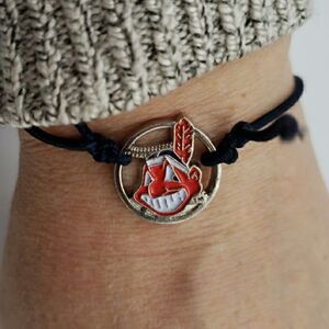 Cleveland Indians Baseball Bracelet MLB Retired Logo Enameled Charm Fan Apparel